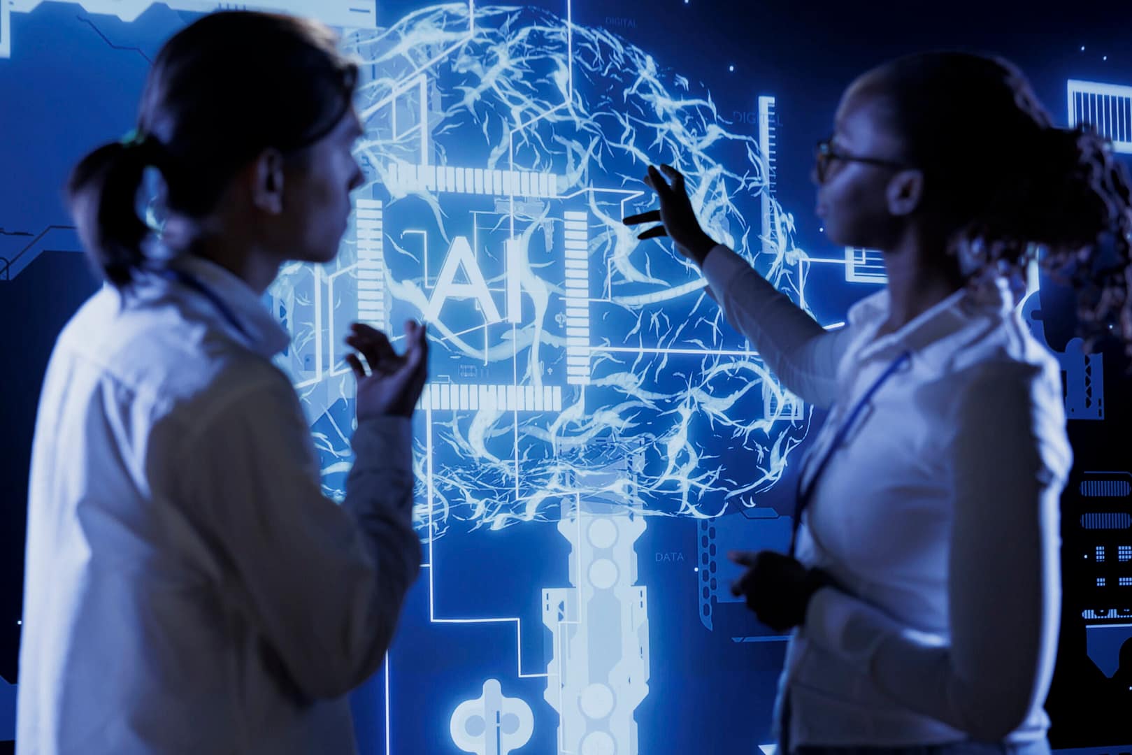 Technicians brainstorming ways to use AI